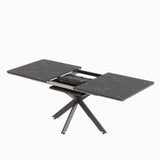 Extendable Dining Table Set With Curved Backrest Upholstered Chairs