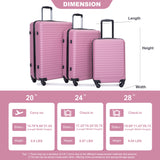 3 Piece Luggage Sets Lightweight Suitcase With Two Hooks, Spinner Wheels, Tsa Lock