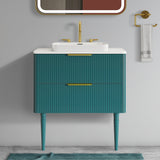 Elena - Modern Bathroom Vanity With Sink With Ample Storage, 2 Soft Close Drawers