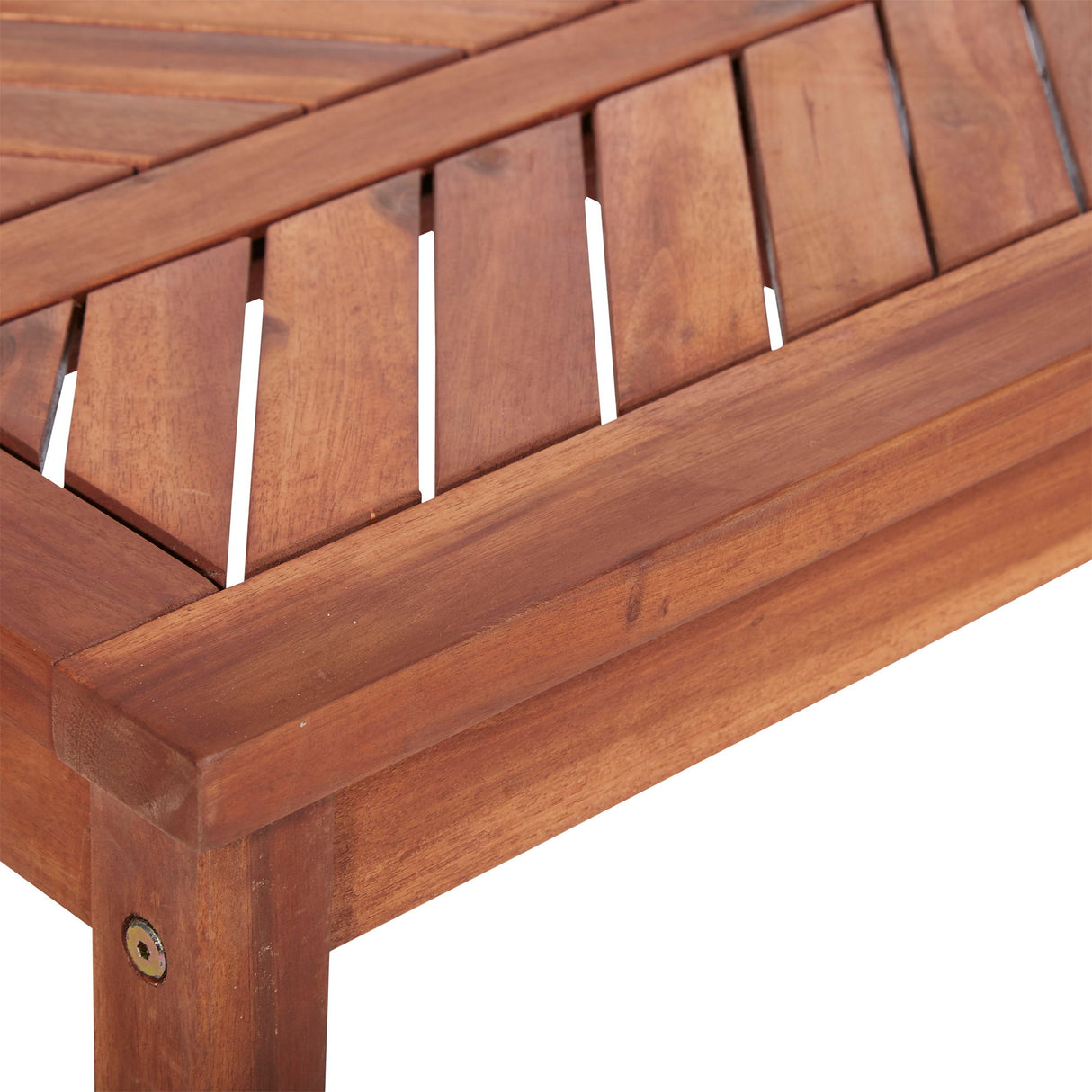 Modern Slat Top Solid Wood Patio Bench