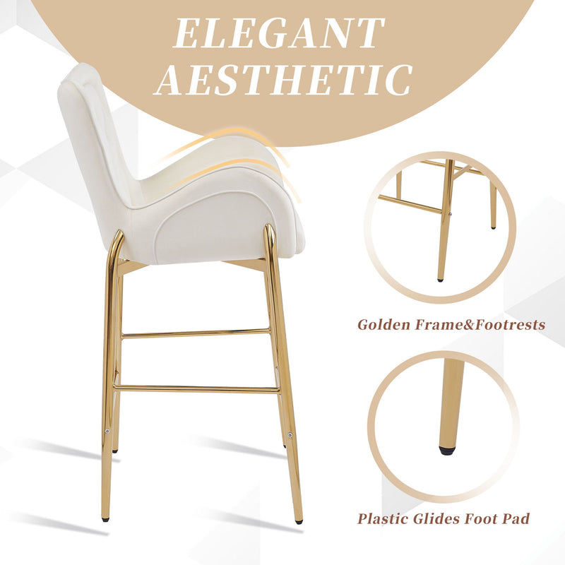 Fabric Counter Height Bar Stools (Set of 2)