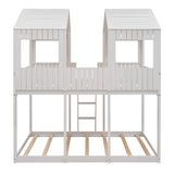 Bunk Bed With Roof, Window, Guardrail, Ladder