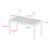 Contemporary Slat Top Acacia Wood Outdoor Dining Table