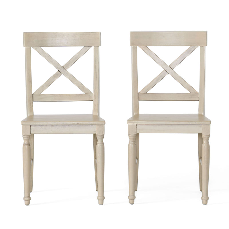 Dining Chair With X Shaped Back (Set of 2)
