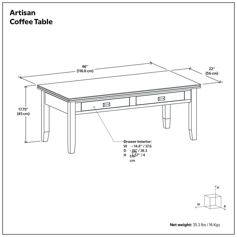 Artisan - Coffee Table - Russet Brown