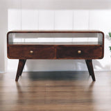 Solid Wood Curved Media Unit