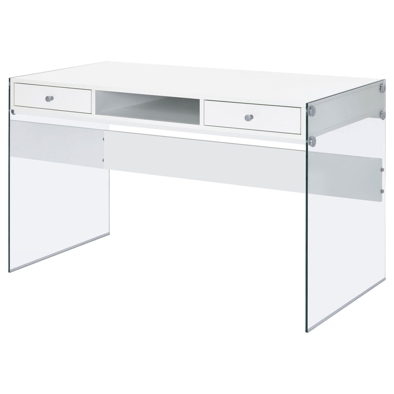 Barretta - 2 Drawer Writing Desk - Gloss White