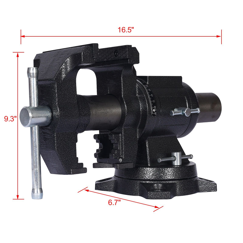 Heavy Duty 5" Multi Jaw Rotating Bench Vise With 360 Degree Swivel Base And Head