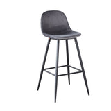 Velvet Barstool With Back (Set of 2)