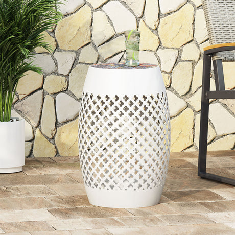 Roswell - Outdoor Side Table With Mosaic Tile Top