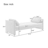 Modern Upholstered Chaise Lounger Daybed With Pillows Small Single Daybed, No Mattress Needed