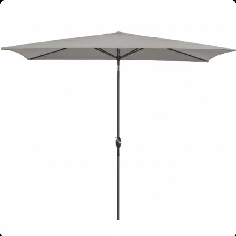 Rectangular Patio Umbrella With Crank Tilt, Polyester UV-Resistant Canopy