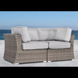 Elegant Wide Outdoor Wicker Loveseat With Plush Cushions Perfect For Cozy Gatherings - Gray / Gray Mix