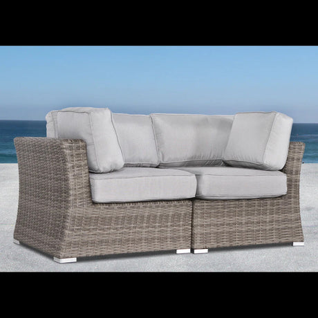 Elegant Wide Outdoor Wicker Loveseat With Plush Cushions Perfect For Cozy Gatherings - Gray / Gray Mix