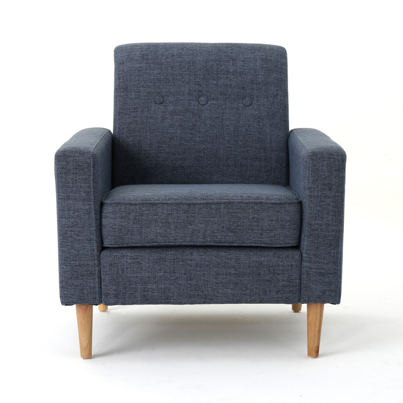 Nebulize - Upholstered Fabric Club Chair With Button Tufted And Square Off Arm And Back