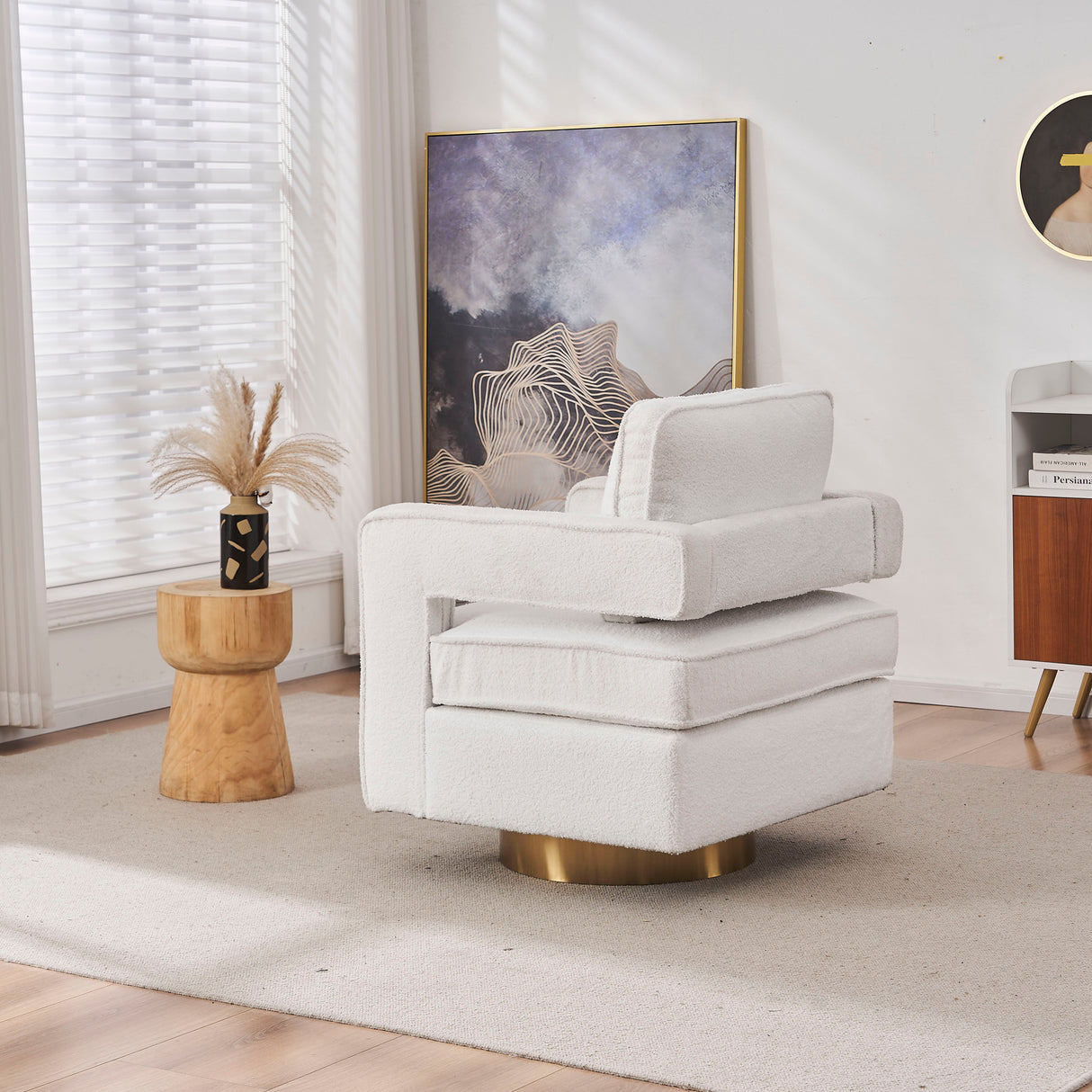 Swivel Barrel Chair 360 Degree Swivel Club Modern Accent Single Sofa Chair