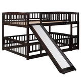 Low Bunk Bed With Slide, Fence And Ladder