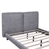 Upholstered Platform Bed With 2 Large Headrests And Thick
