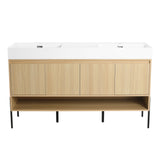 Modern Bathroom Vanity Combo With Single Resin Sink And Storage Cabinet