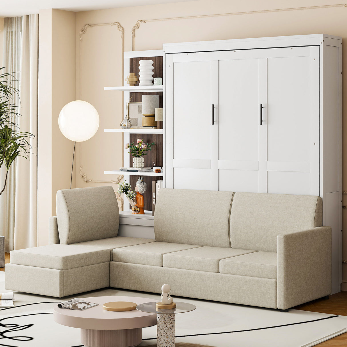 Murphy Bed With Sofa And Shelves