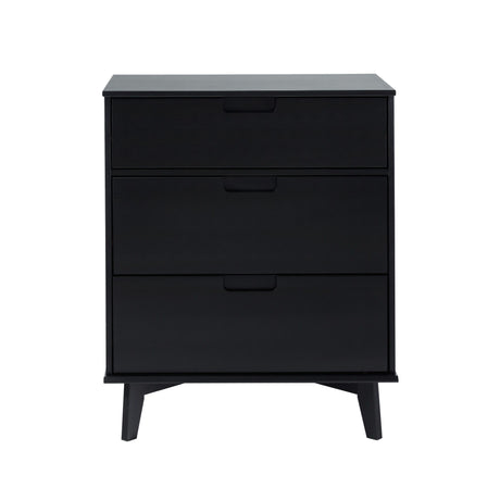 Mid Century Modern 3 Drawer Dresser - Black