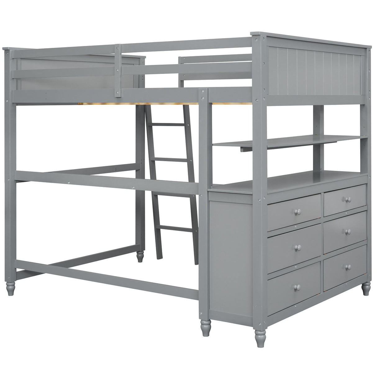 Loft Bed With Drawers With Desk And Shelves