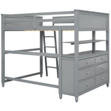 Loft Bed With Drawers With Desk And Shelves