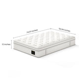 12'' Hybrid Mattress, Memory Foam & Pocket Springs For Pressure Relief