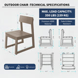 All Weather Patio Dining Chairs (Set of 2)