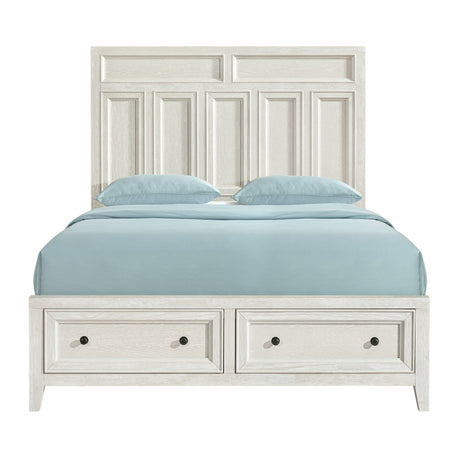 Storage Bed With Panel Headboard And Spacious Footboard Drawers
