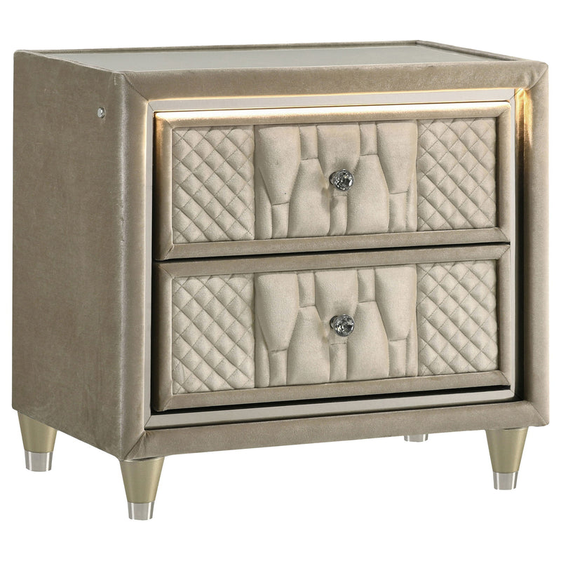 Mika - 2 Drawer LED Nightstand With USB