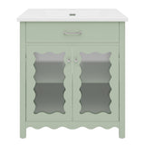 Modern Bathroom Vanity With Tempered Glass Doors