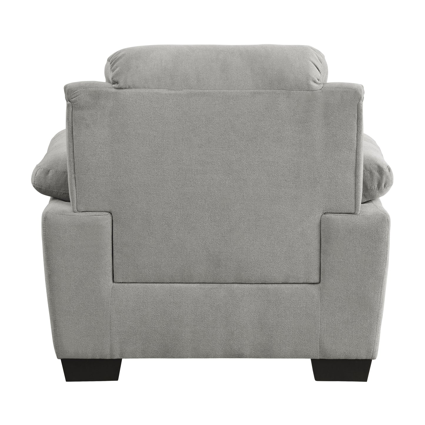 Modern Living Room 3pc Sofa Set Plush Comfortable Sofa Loveseat Chair Gray Textured Fabric Channel Tufting Solid Wood Frame Furniture