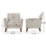 Luminaesque - Fabric Upholstered Armchair With Tufted Back