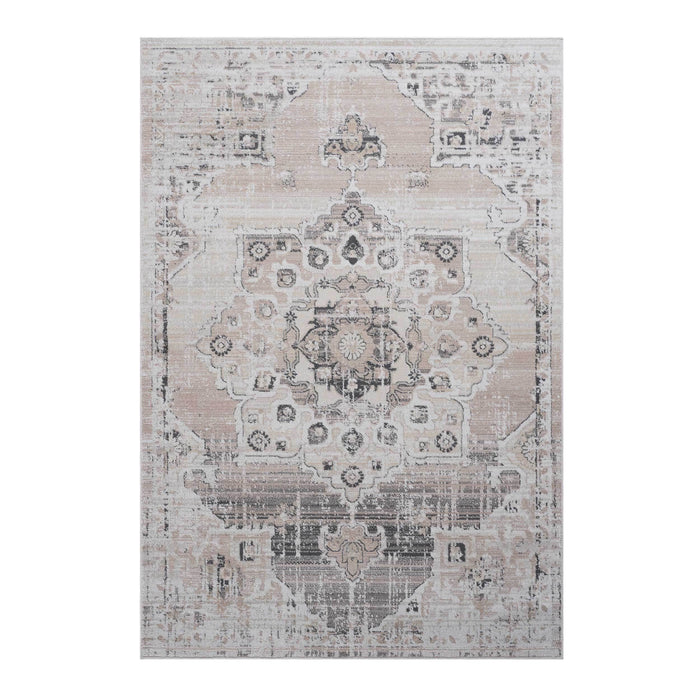 NAAR PAYAS Collection 8X10 Cream/Beige /Medallion Non-Shedding Living Room Bedroom Dining Home Office Stylish and Stain Resistant Area Rug