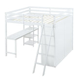 Loft Bed With Wardrobe And Desk And Shelves