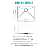 Undermount Kitchen Sink With Deep Single Bowl