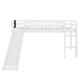 Loft Bed With Slide, Stair And Chalkboard