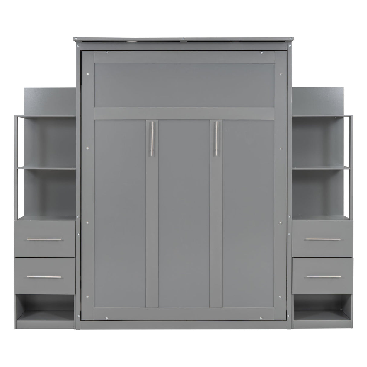 Murphy Wall Bed With Shelves, Drawers And LED Lights