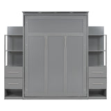 Murphy Wall Bed With Shelves, Drawers And LED Lights