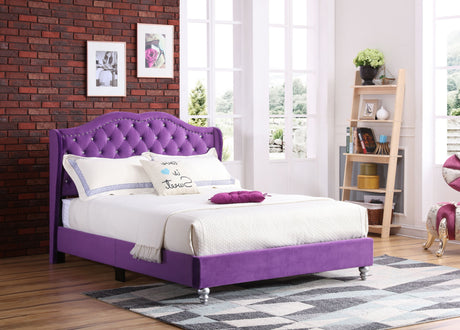 Full Bed Transitional Upholstered - Purple