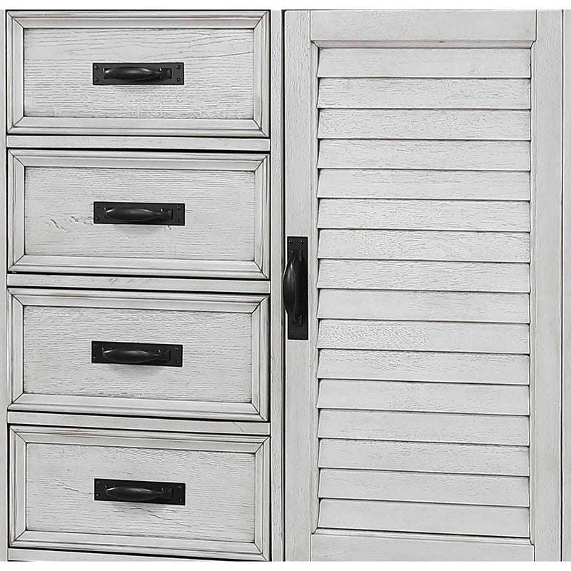 Lockeford - 5 Drawer Door Chest - White
