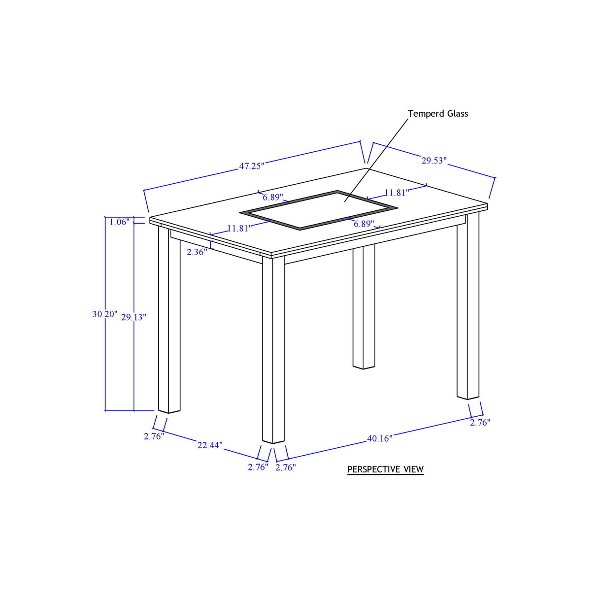 Dining Table Set With 4 Chairs, 5 Piece Set - Gray