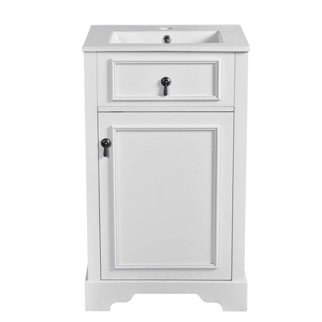 Elegant Bathroom Vanity With Ceramic Sink, Soft Close Door, Adjustable Shelf