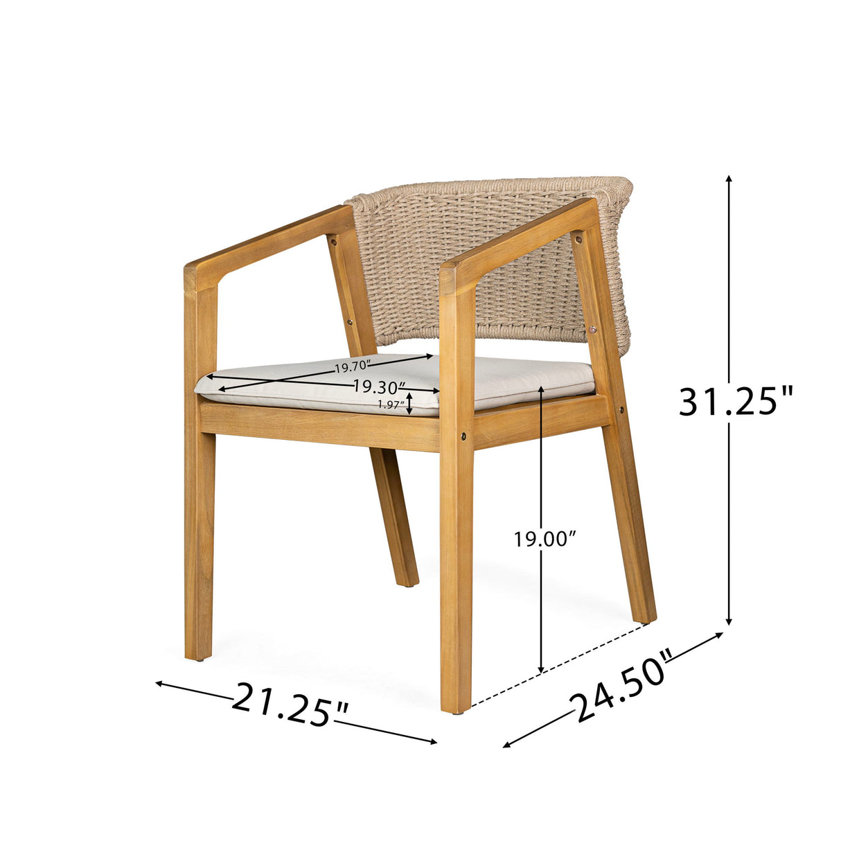 Patio Dining Chair (Set of 2) - Light Teak