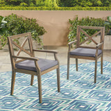 Perla - Dining Chair Set With Cushions 2 Piece - Dark Gray
