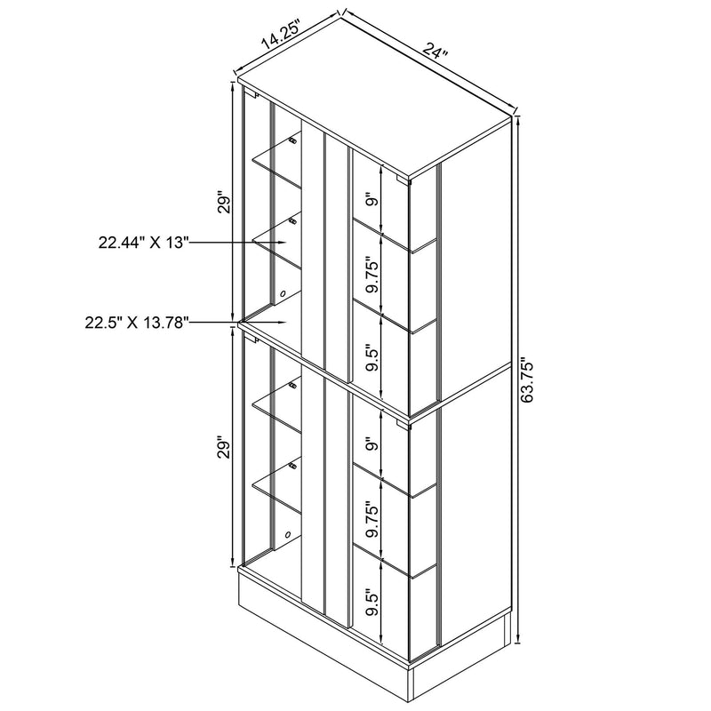 Gilbert - 4 Door LED Curio Display Cabinet