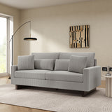 Modern Corduroy Loveseat Sofa With 4 Pillows
