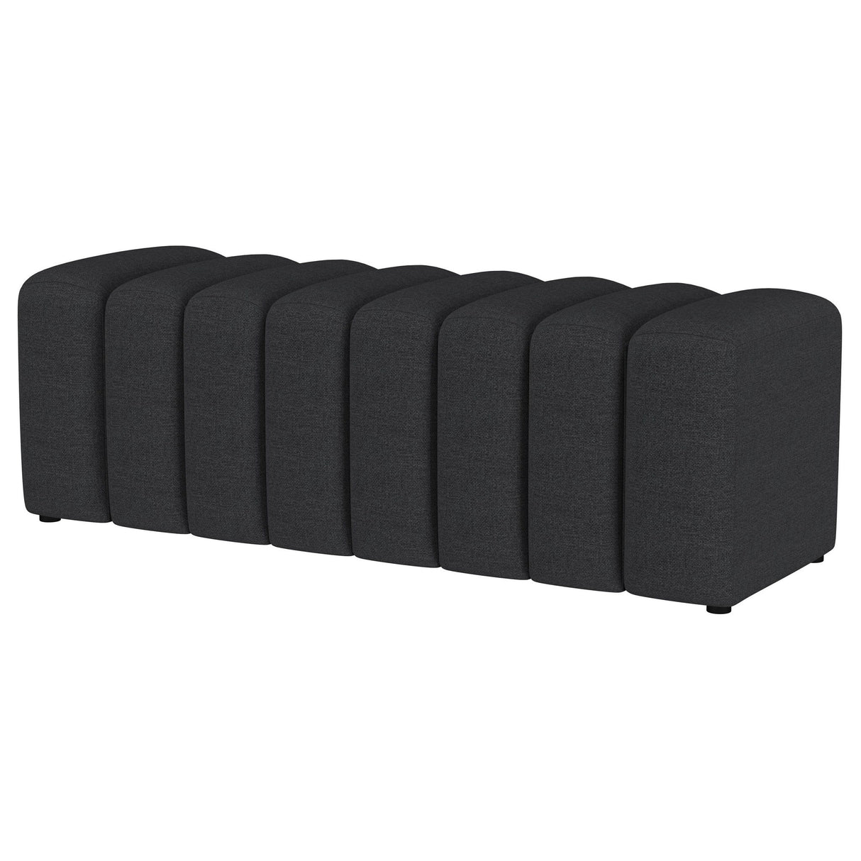 Modern Upholstered Tufted Accent Bench & Round Legs