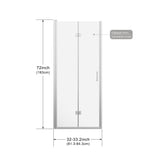 Bifold Frameless Shower Door With Tempered Clear Glass